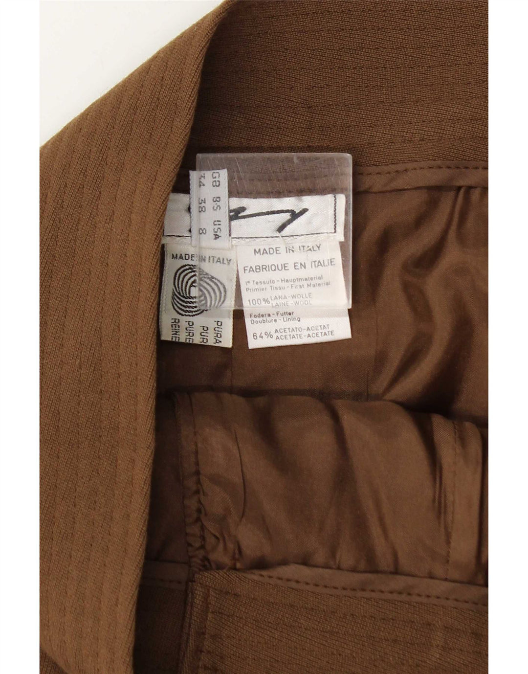 jupe portefeuille femme vintage US 8 Medium W25 laine brune