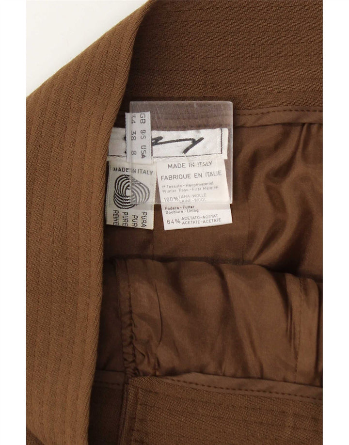 jupe portefeuille femme vintage US 8 Medium W25 laine brune