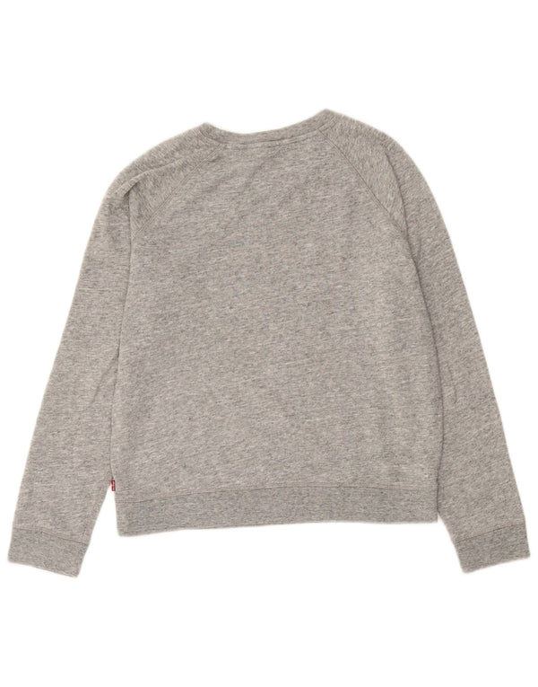 Levi's Sweat-Shirt Graphique Femme UK 44 Gris Moyen Moucheté