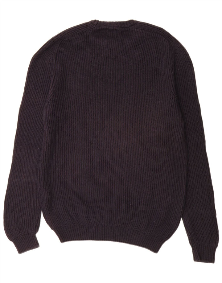 Zara Pull à col rond pour homme en coton bleu marine moyen