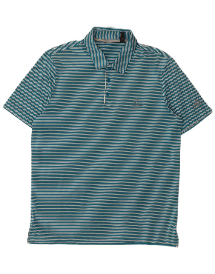 Adidas Polo Homme Grand Bleu Rayé Polyester