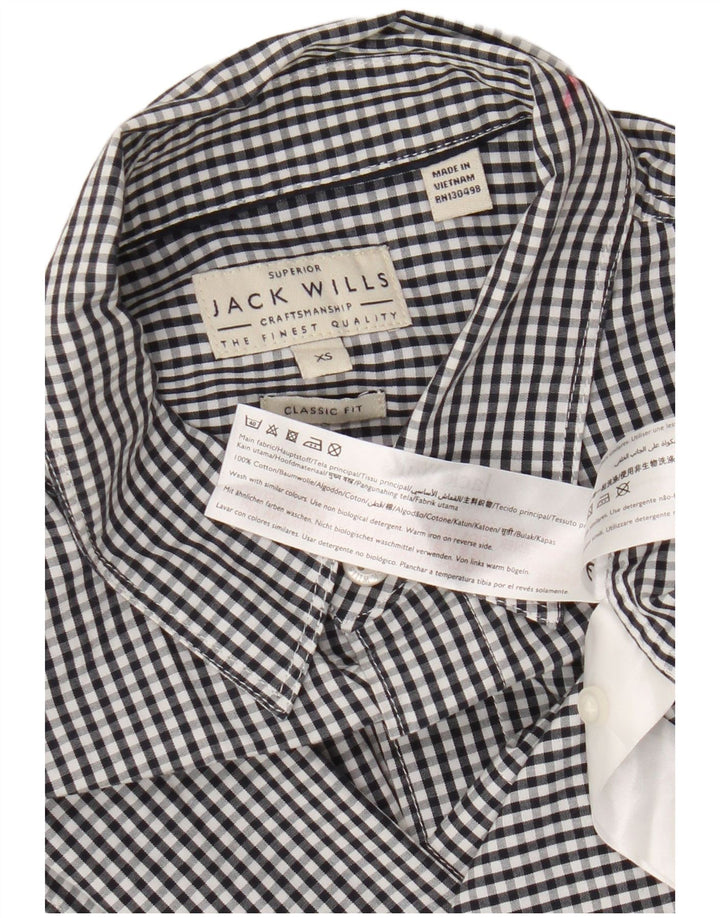Jack Wills Chemise classique pour homme XS en coton vichy noir