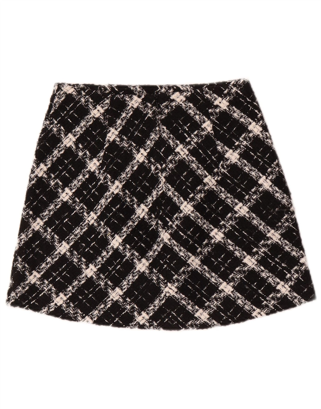 Zara Femme Mini Jupe XS W24 Carreau Noir