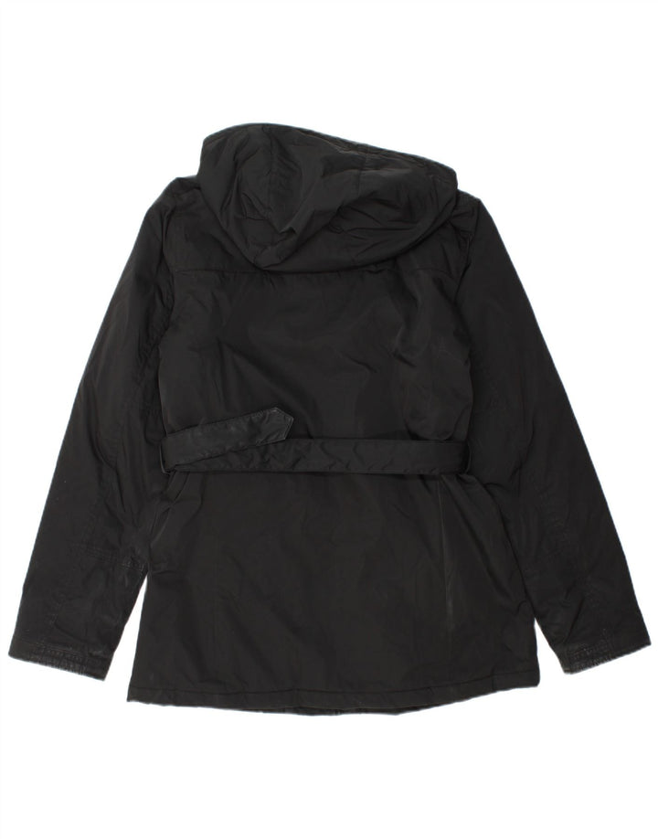 Woolrich Veste utilitaire à capuche pour femme UK 14 Medium Noir Polyester