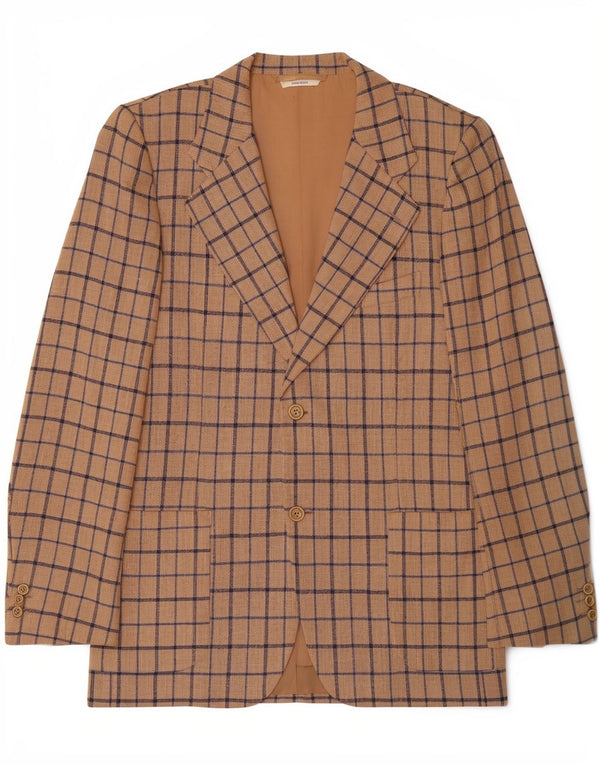 Cerruti 1881 Veste blazer à 2 boutons pour homme IT 54 2XL Beige à carreaux classique