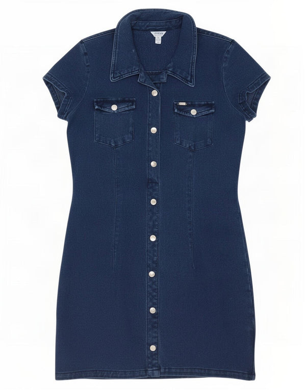 Guess Robe en jean pour femme UK 14 Large Bleu marine en coton