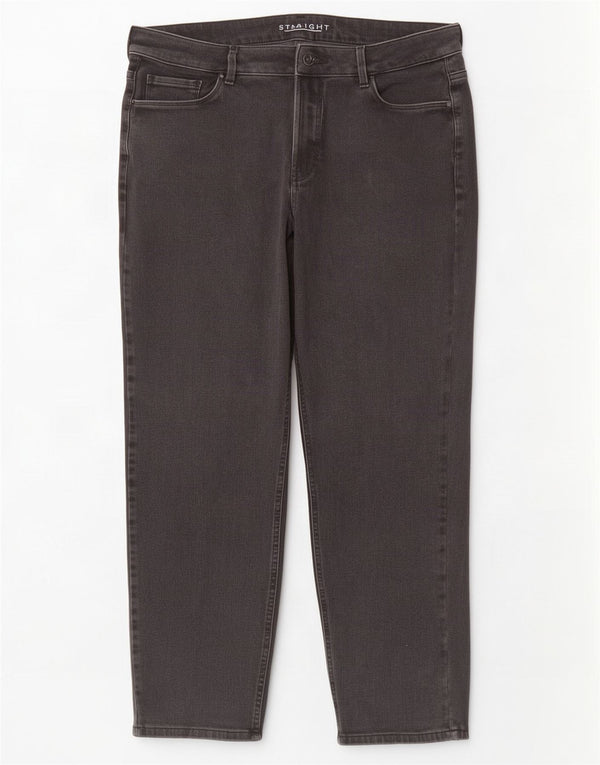 Marks & Spencer Jean droit pour femme UK 20 2XL W36 L28 Gris Coton