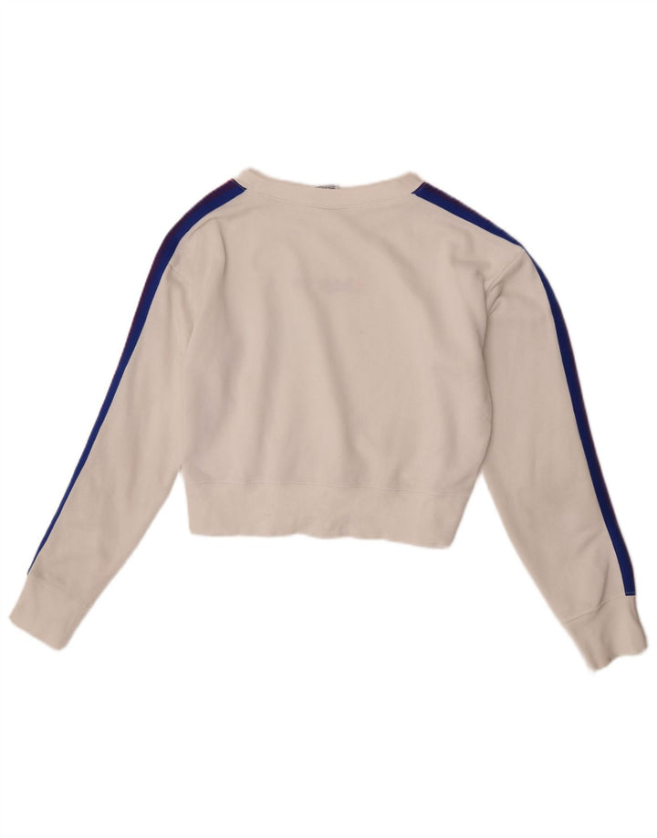 Champion Sweat-shirt court pour femme UK 14 Medium Off White Coton