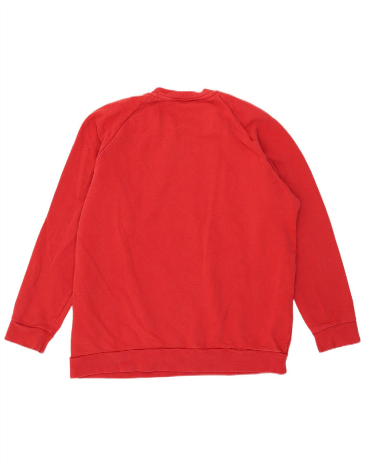 Adidas Sweat-shirt graphique pour homme en coton rouge Taille L