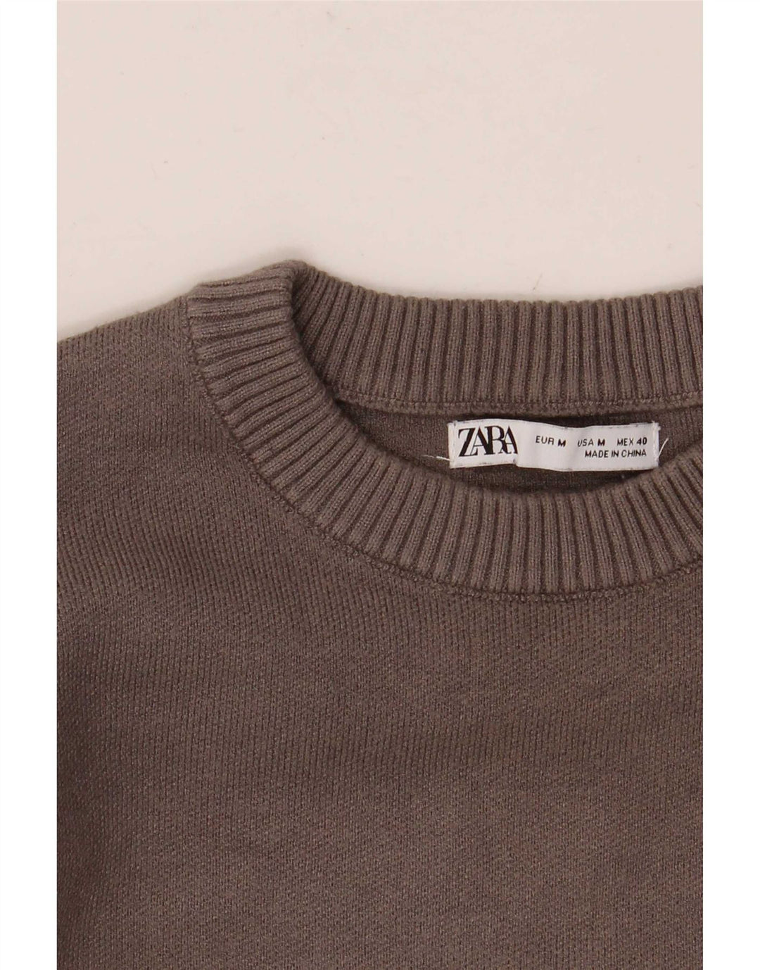 Zara Pull Col Ras Du Cou Homme Gris Moyen