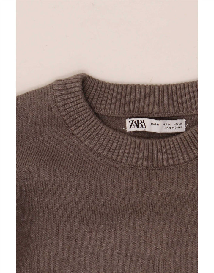 Zara Pull Col Ras Du Cou Homme Gris Moyen