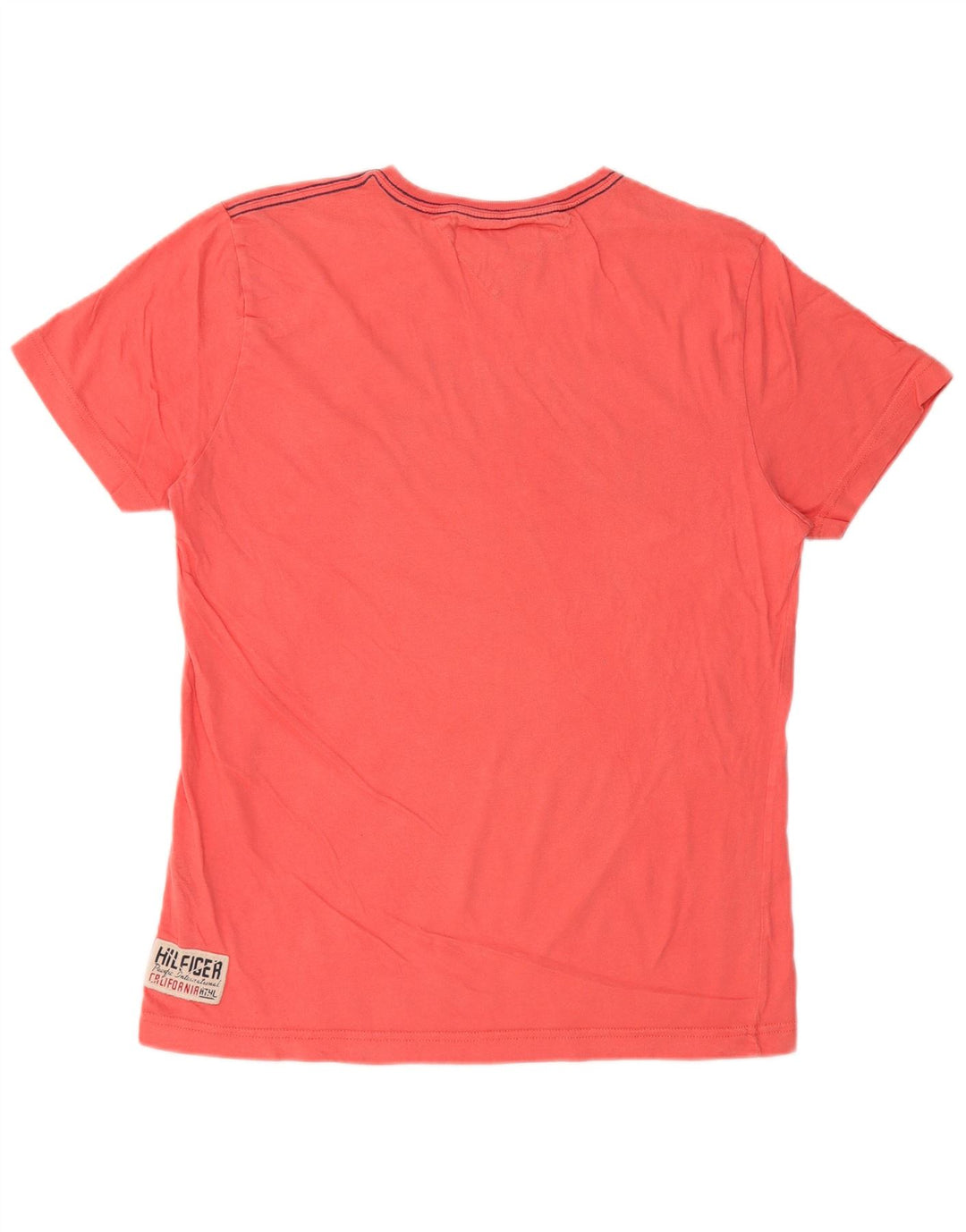 TOMMY HILFIGER T-Shirt Graphique Homme Rose Moyen Coton