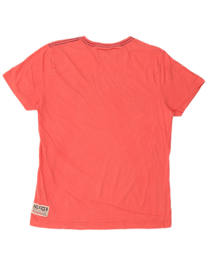 TOMMY HILFIGER T-Shirt Graphique Homme Rose Moyen Coton