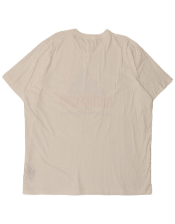 Adidas Mens Graphic T-Shirt Top 2XL White Cotton