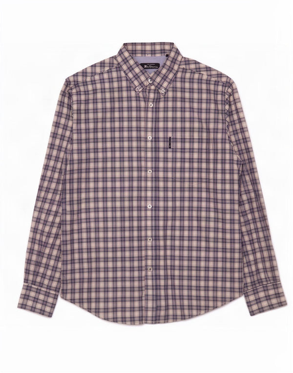 Ben Sherman Chemise Homme Bleu Moyen Carreaux Coton