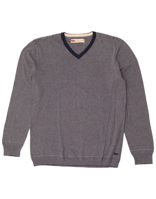 Levi's Pull Slim Fit Col V Homme XL Bleu Marine Rayé