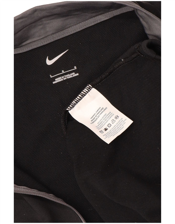 NIKE Haut de survêtement à col zippé pour homme Large Noir Polyester