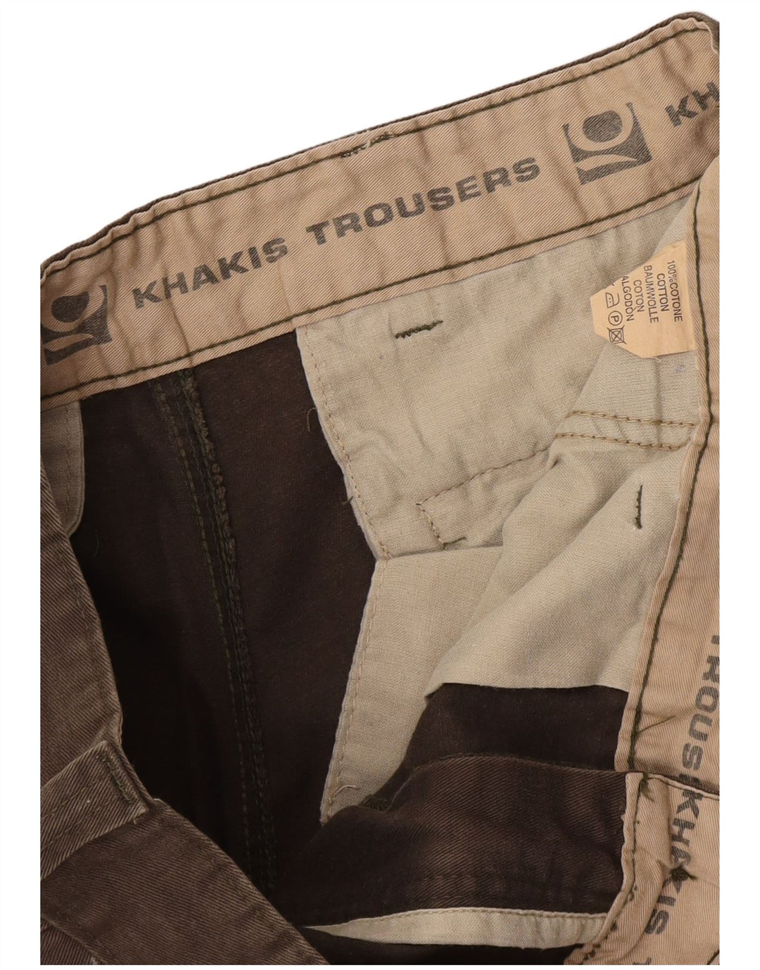 Pantalon Cargo Droit Homme Vintage W34 L30 Coton Kaki