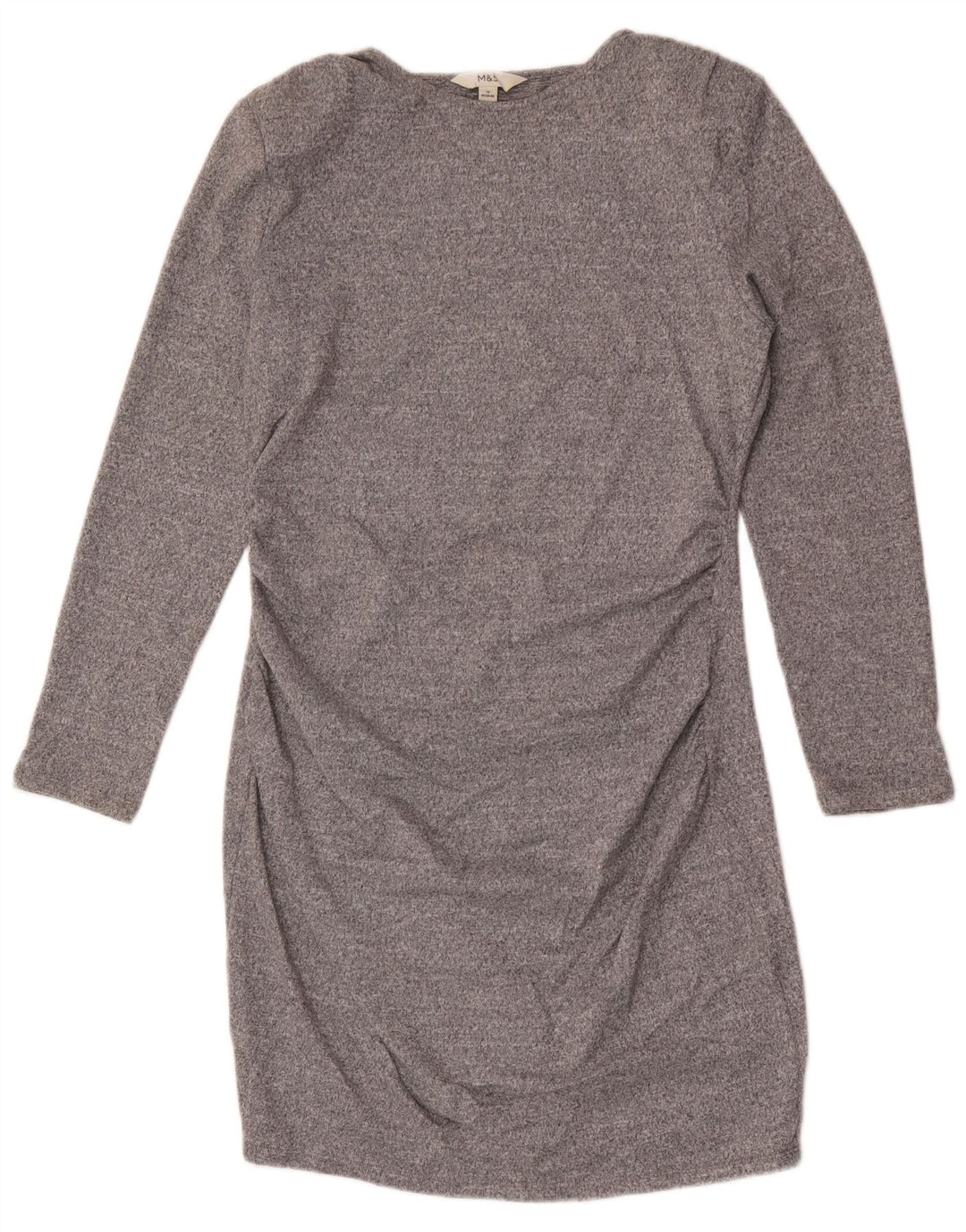 Marks & Spencer Robe fourreau à manches longues pour femme UK 14 Gris moyen moucheté