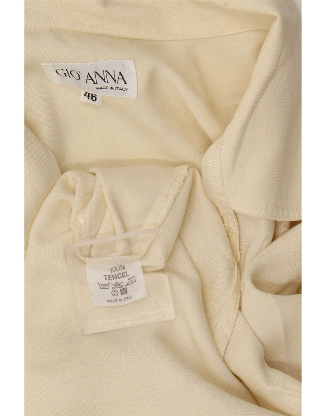 Gio Anna Chemise Femme IT 46 Large Tencel Blanc Cassé