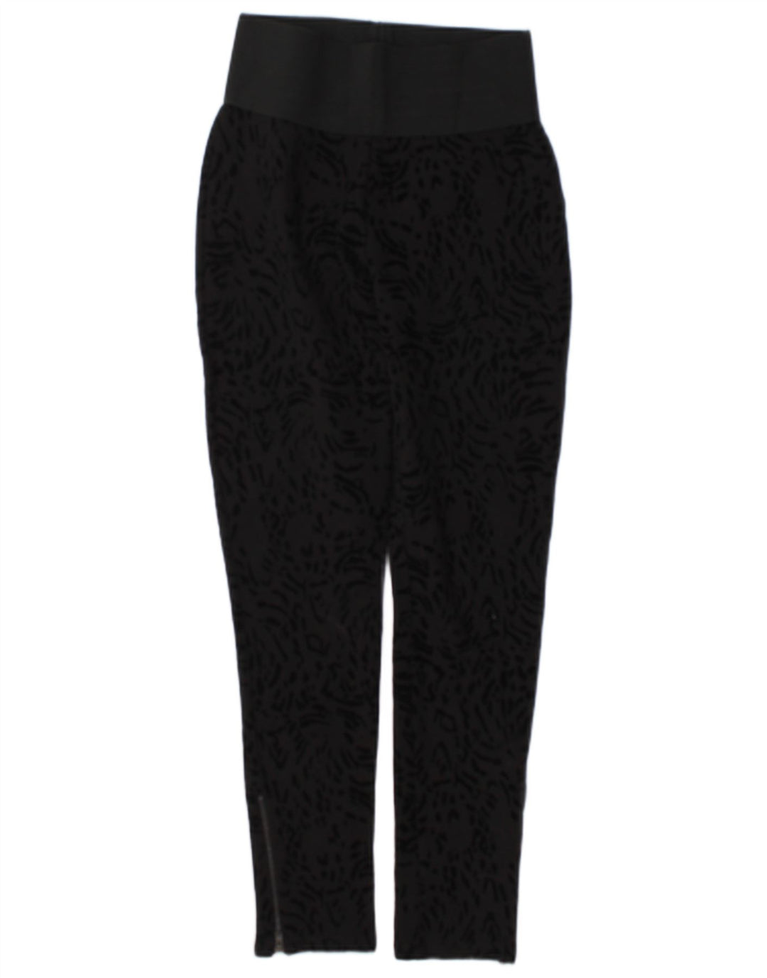 Zara Leggings Femme UK 12 Medium Noir Imprimé Animal