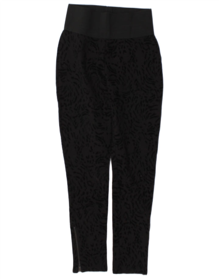 Zara Leggings Femme UK 12 Medium Noir Imprimé Animal