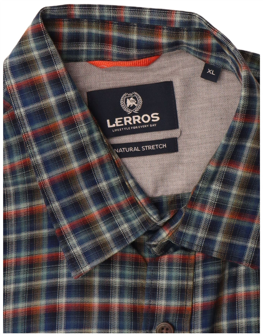 Lerros Chemise Stretch XL Bleu Marine Carreaux Homme