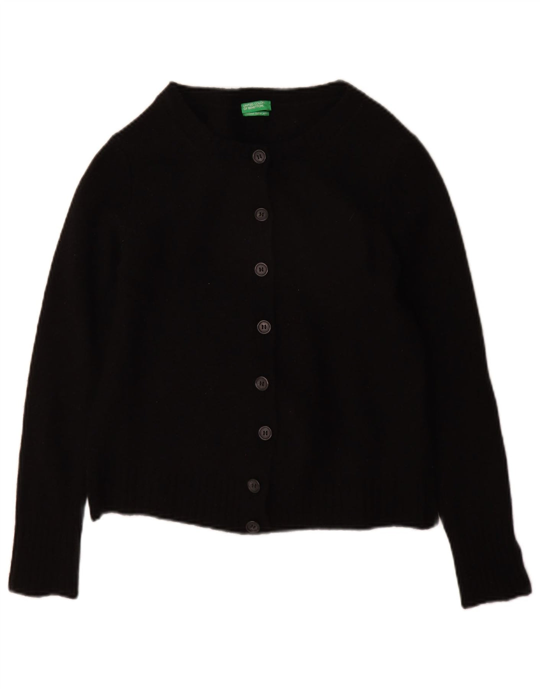 Benetton Pull Cardigan Femme UK 10 Petit Noir