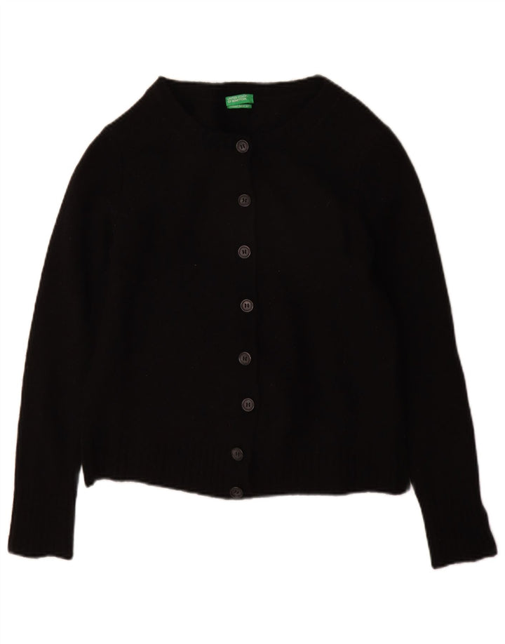 Benetton Pull Cardigan Femme UK 10 Petit Noir