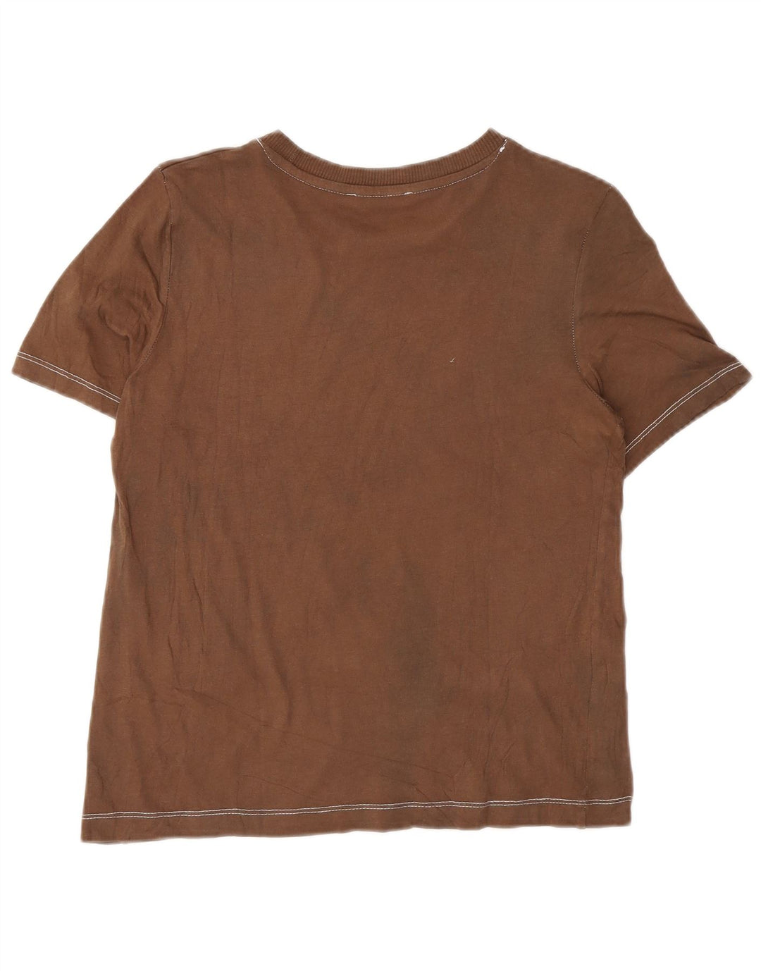 Zara T-Shirt Femme Top UK 10 Petit Marron