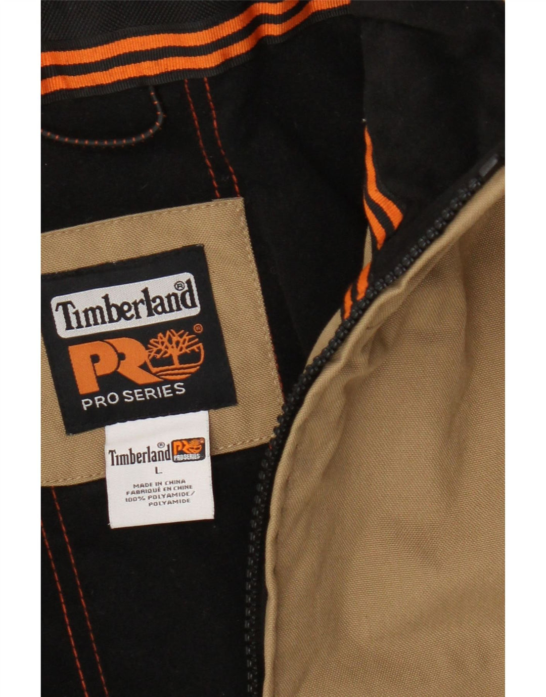 Timberland Veste Bomber Homme UK 40 Large Beige Colorblock Polyamide