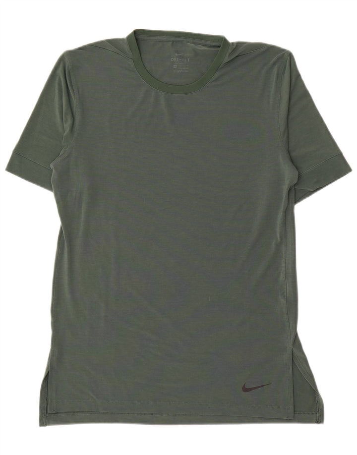 Nike Homme Dri Fit T-Shirt Haut Vert Moyen Polyester