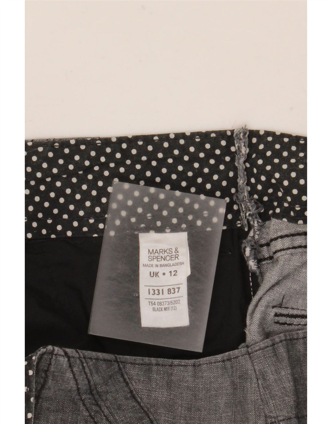 MARKS & SPENCER Short Chino Femme UK 12 Moyen W30 Coton Noir