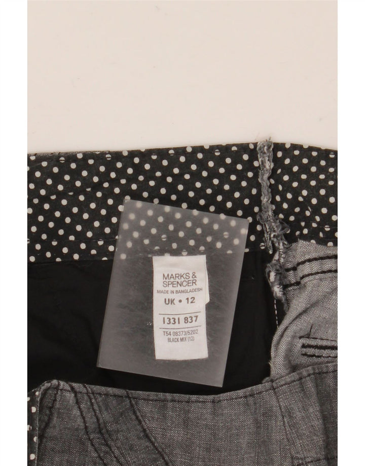 MARKS & SPENCER Short Chino Femme UK 12 Moyen W30 Coton Noir