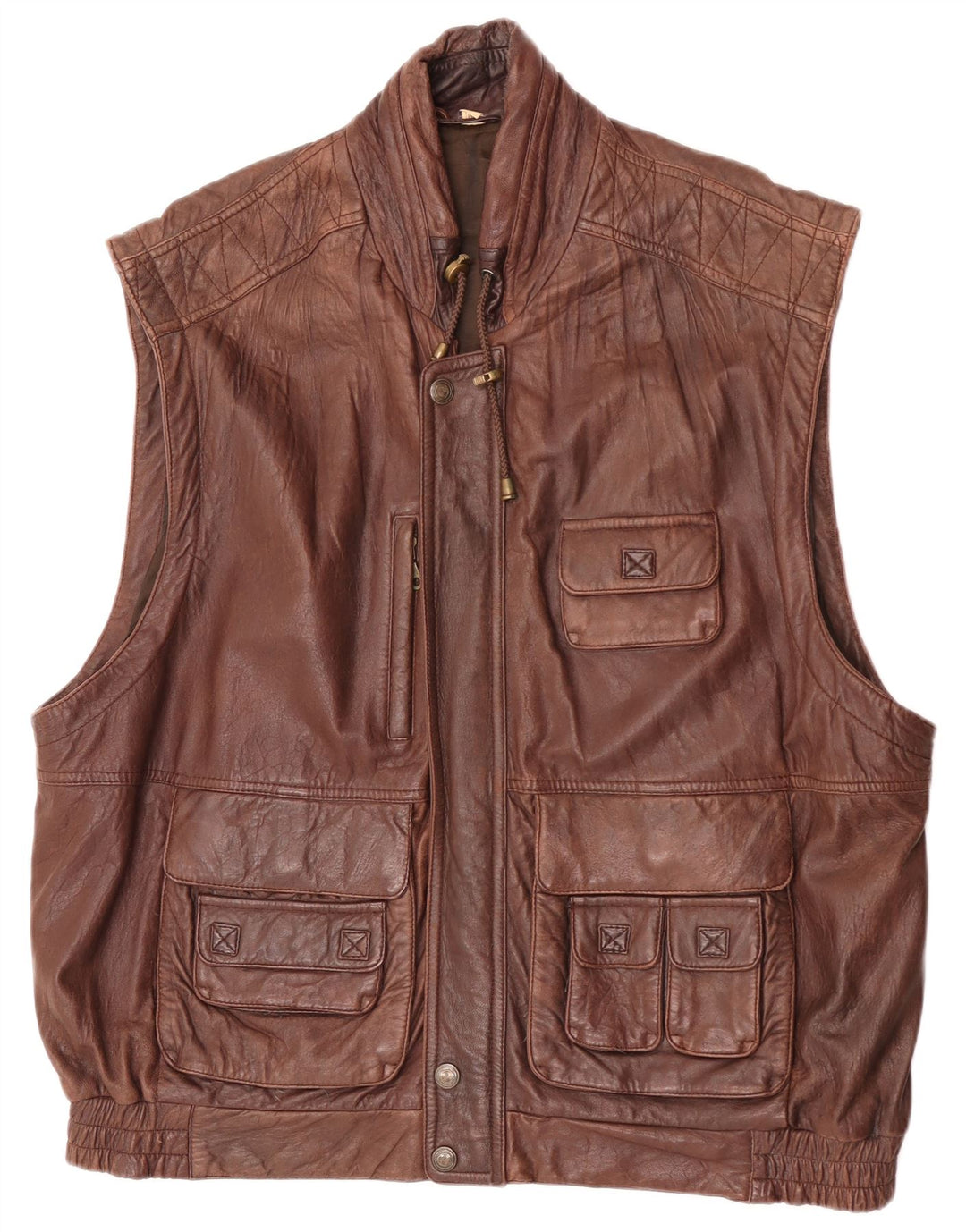 Forster Gilet en cuir pour homme EU 60 5XL Marron