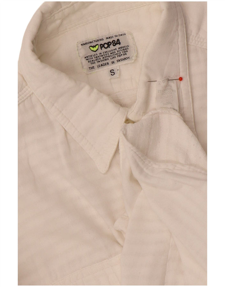 POP 84 Chemise Homme Petite Coton Rayé Blanc