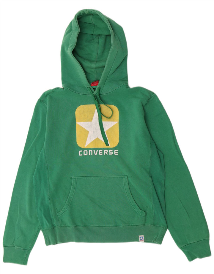 Converse Pull à Capuche Graphique Homme Vert Moyen Coton