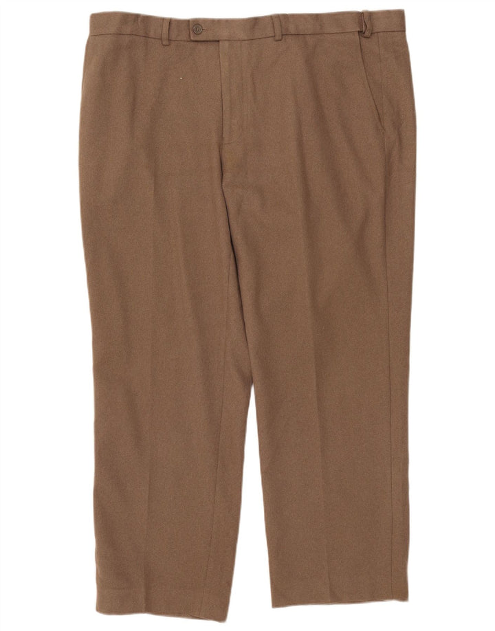 Marks & Spencer Pantalon Chino Coupe Regular Homme W42 L29 Marron Polyester