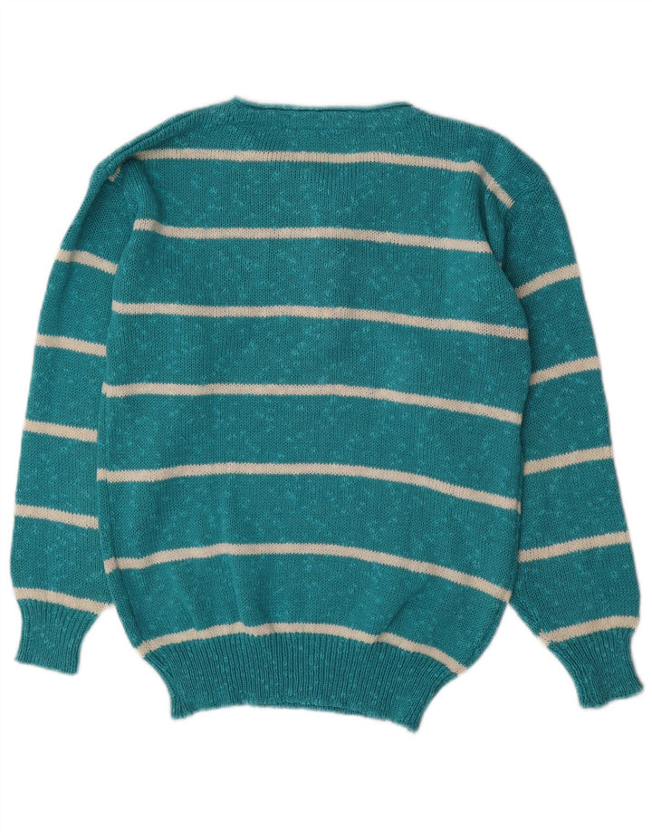 Nanette Pull col boutonné pour femme UK 10 Petit rayé turquoise