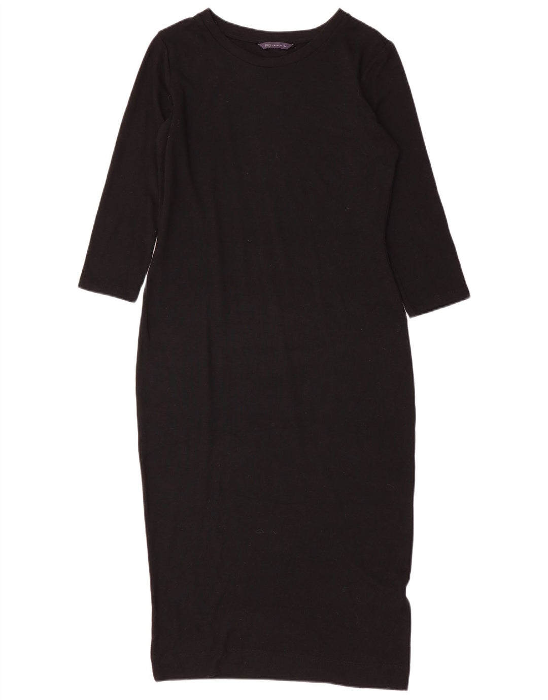 MARKS & SPENCER Robe fourreau à manches 3/4 pour femme UK 10 Small Noir Polyester