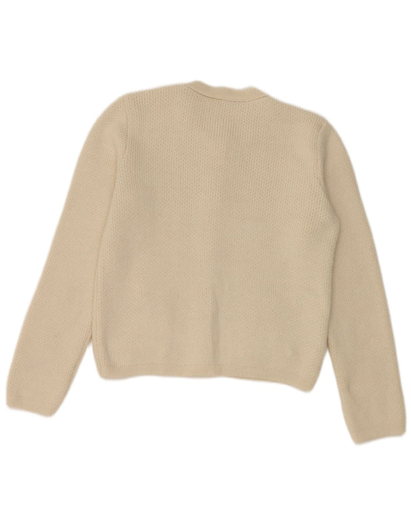 Zara Womens Cardigan Sweater UK 12 Medium Off White Acrylique