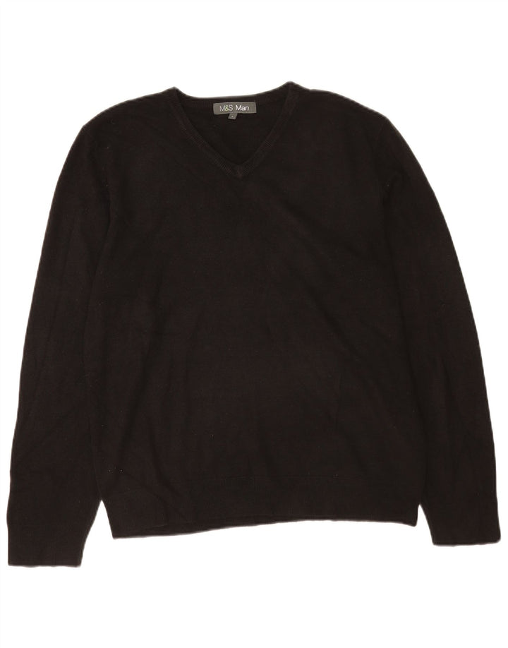 Marks & Spencer Pull col V pour homme en acrylique noir Taille L