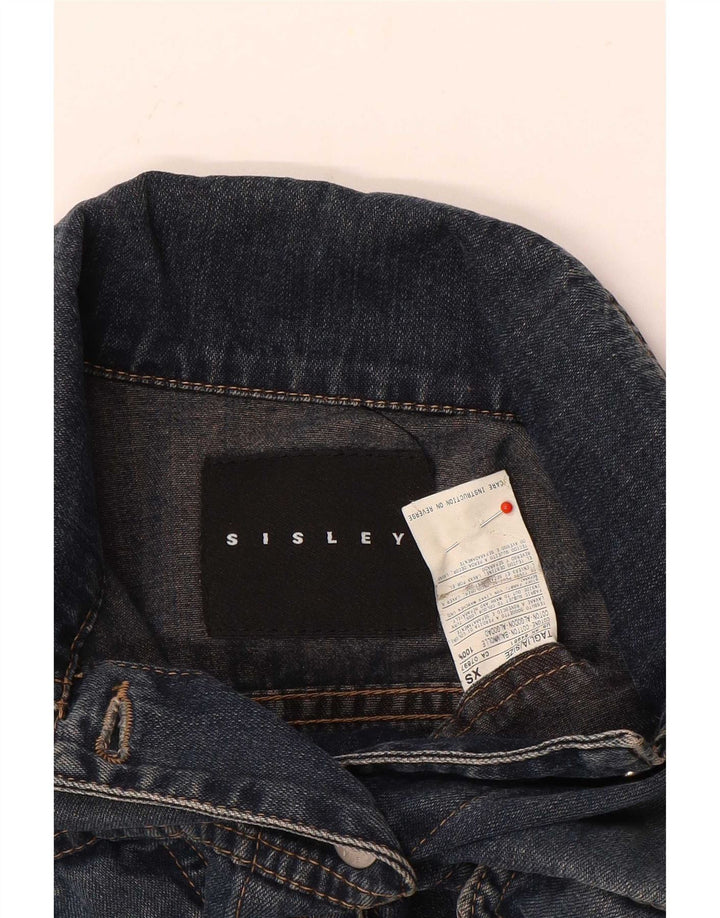 Sisley Veste En Jean UK 6 XS Bleu Coton Femme