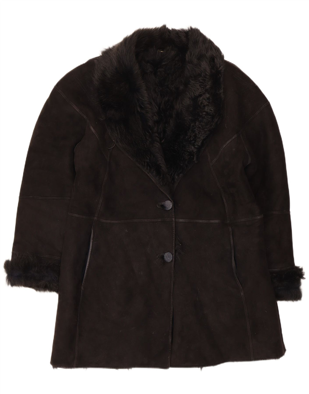Muflone Manteau en peau de mouton pour femme IT 48 XL Cuir noir