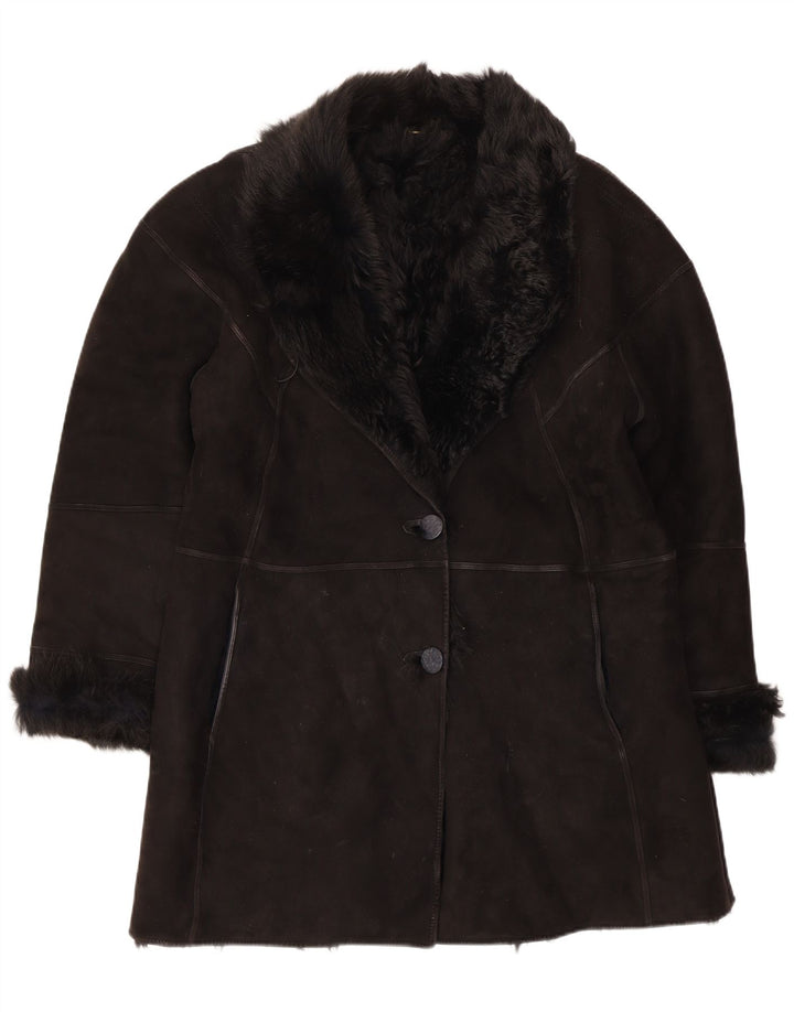 Muflone Manteau en peau de mouton pour femme IT 48 XL Cuir noir