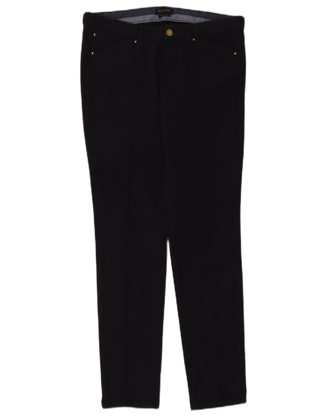 Massimo Dutti Pantalon Chino Slim Femme EU 40 Medium W30 L31 Bleu Marine