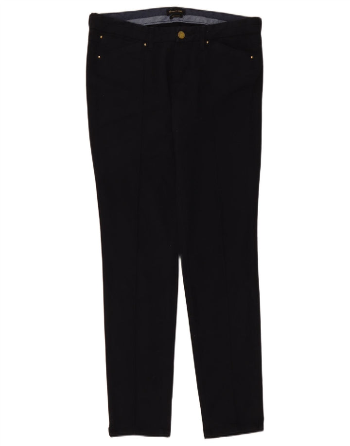 Massimo Dutti Pantalon Chino Slim Femme EU 40 Medium W30 L31 Bleu Marine