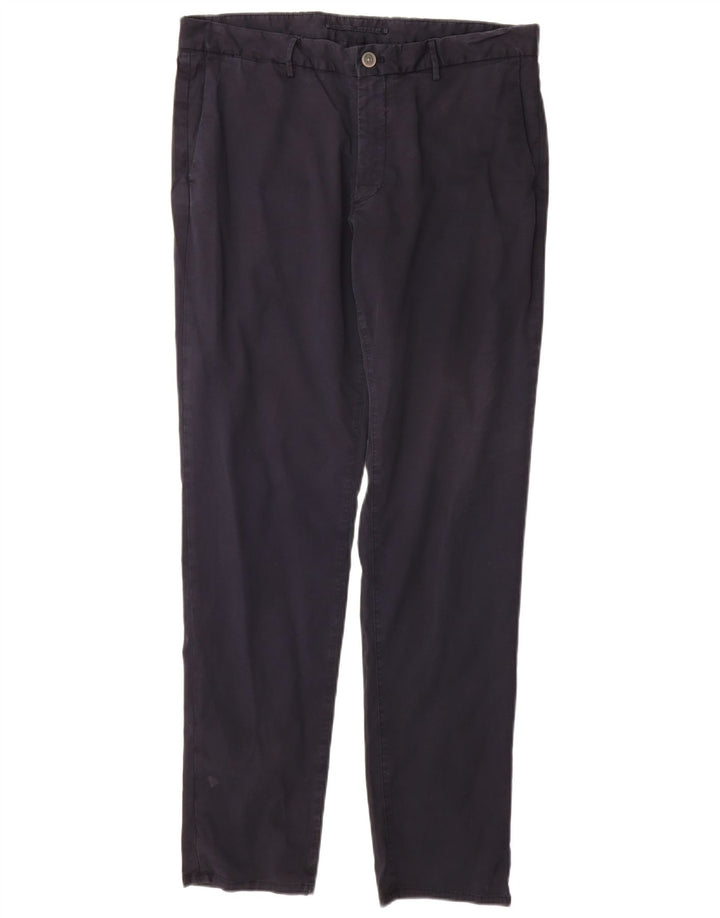 MASSIMO DUTTI Pantalon Chino Coupe Slim Homme EU 44 Large W34 L32 Bleu Marine