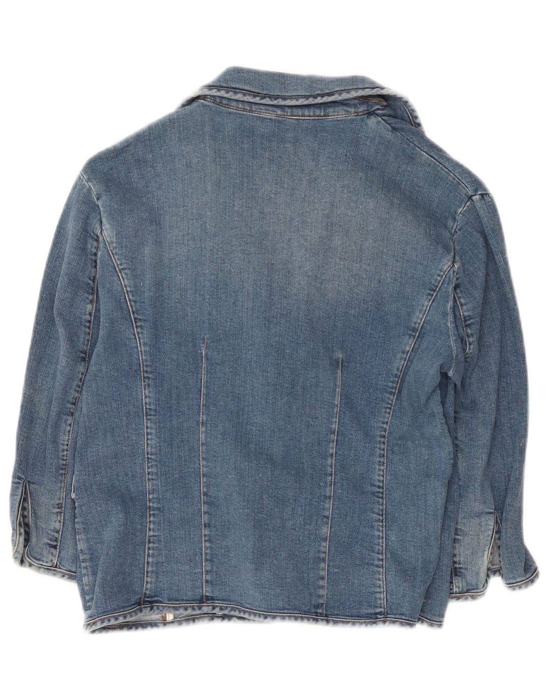 Iceberg Veste en jean courte à manches 3/4 pour femme IT 46 Large Bleu Coton