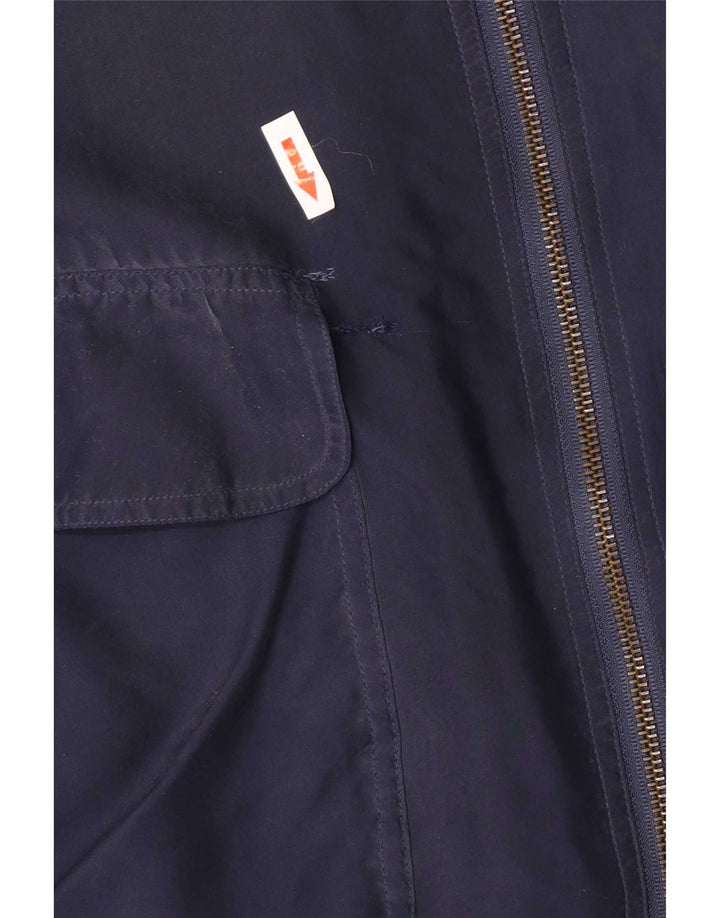 Leader Veste Bomber Homme UK 42 XL Bleu Marine Soie